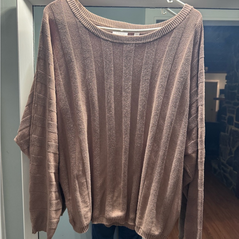 Light brown tapered sweater
